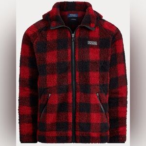 Polo Buffalo Plaid Active Fit Fleece Hoodie
